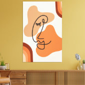 Bruin, Sinaasappel en Rood Vette Abstracte Illustr Canvas Afdruk (Insitu (Woonkamer))