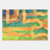 Bruin, Sinaasappel en Tans Art Wrapping Craft Pape Inpakpapier Vel (Voorkant)