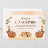 Bruin Sinaasappel esthetische Thanksgiving Feestdagenkaart (Voorkant / Achterkant)