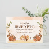 Bruin Sinaasappel esthetische Thanksgiving Feestdagenkaart (Staand voorkant)