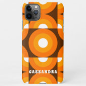 Bruin Sinaasappel Geel Retro Mideeuw Kunstpatroon iPhone Hoesje (Achterkant)