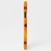 Bruin Sinaasappel Geel Retro Mideeuw Kunstpatroon iPhone Hoesje (Rechterkant)