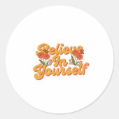 Bruin Sinaasappel Geloof in jezelf Sticker (Voorkant)