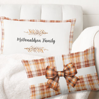  bruin Sinaasappel gepersonaliseerde naam bovenlig Kussen