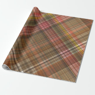 BRUIN SINAASAPPEL GOUDEN TAN AUTUMN PLAID PATTERN CADEAUPAPIER