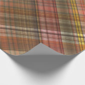BRUIN SINAASAPPEL GOUDEN TAN AUTUMN PLAID PATTERN CADEAUPAPIER (Hoek)