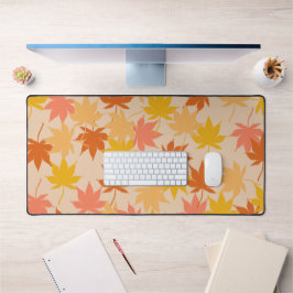 Bruin Sinaasappel herfst bloemblaadjes Y2K patroon Bureaumat