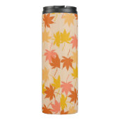 Bruin Sinaasappel herfst bloemblaadjes Y2K patroon Thermosbeker (Achterkant)