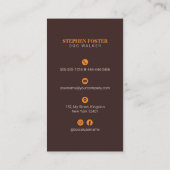 Bruin Sinaasappel Hond Walking Pet Sitter Dierenve Visitekaartje (Achterkant)
