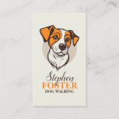 Bruin Sinaasappel Hond Walking Pet Sitter Dierenve Visitekaartje (Voorkant)