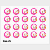 Bruin + Sinaasappel + Hot Roze Uil stickers (Vel)