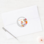 Bruin + Sinaasappel + Hot Roze Uil stickers (Envelop)