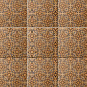 Bruin Sinaasappel Intricate Mozaïek Geometrisch Pa Tegeltje