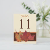 Bruin Sinaasappel Ivoor Gedroogd Bladeren Tafelnum Briefkaart (Staand voorkant)