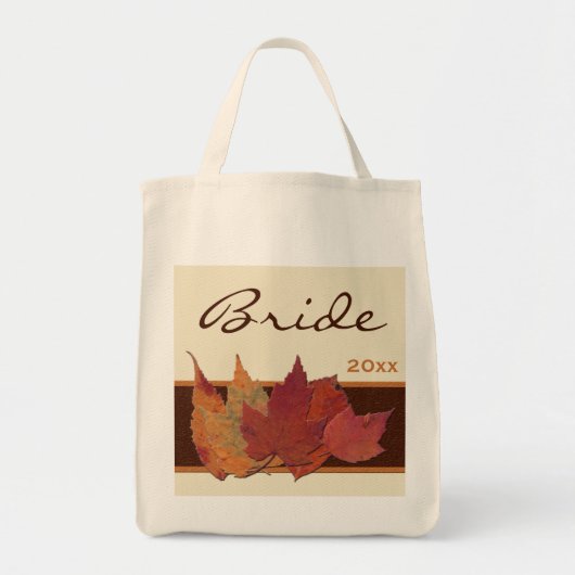 Bruin Sinaasappel Ivoor Gedroogde bladeren Bruid C Tote Bag (Voorkant)