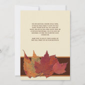 Bruin Sinaasappel Ivoor Gedroogde bladeren Bruilof Kaart (Achterkant)