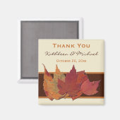 Bruin Sinaasappel Ivoor Gedroogde bladeren Bruilof Magneet (Voorkant / Achterkant)