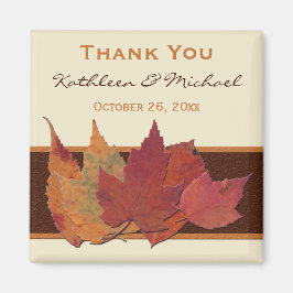 Bruin Sinaasappel Ivoor Gedroogde bladeren Bruilof Magneet