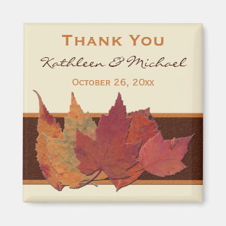 Bruin Sinaasappel Ivoor Gedroogde bladeren Bruilof Magneet