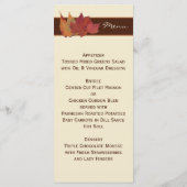 Bruin Sinaasappel Ivoor Gedroogde bladeren Bruilof Menu (Achterkant)