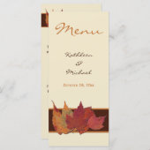 Bruin Sinaasappel Ivoor Gedroogde bladeren Bruilof Menu (Voorkant / Achterkant)