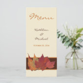 Bruin Sinaasappel Ivoor Gedroogde bladeren Bruilof Menu (Staand voorkant)