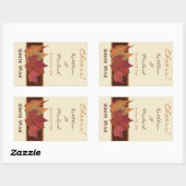 Bruin Sinaasappel Ivoor Gedroogde bladeren Bruilof Rechthoekige Sticker (Vel)