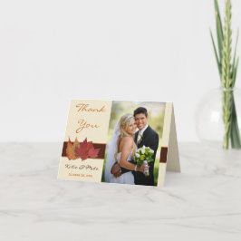 Bruin Sinaasappel Ivoor Gedroogde bladeren Dank u  Bedankkaart