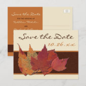 Bruin Sinaasappel ivoor Gedroogde bladeren Opslaan Aankondigingskaart (Voorkant / Achterkant)