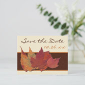 Bruin Sinaasappel ivoor Gedroogde bladeren Opslaan Aankondigingskaart (Staand voorkant)