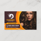 Bruin Sinaasappel Kapper Haarstylist Make-up salon Visitekaartje (Voorkant)