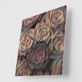 Bruin, sinaasappel, koper en gouden rozen vierkante klok (Hoek)