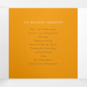 Bruin sinaasappel monogram toewijding foto bruilof drieluik programma (Binnenkant midden)