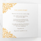 Bruin sinaasappel monogram toewijding foto bruilof drieluik programma (Binnenzijde eerst)