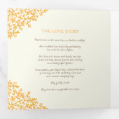 Bruin sinaasappel monogram toewijding foto bruilof drieluik programma (Binnenzijde eerst)