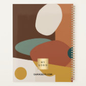 Bruin sinaasappel retro patroon business logo 2026 planner (Achterkant)