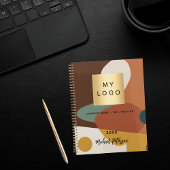 Bruin sinaasappel retro patroon business logo 2026 planner