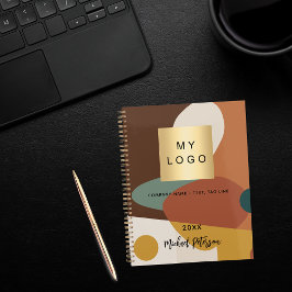 Bruin sinaasappel retro patroon business logo 2026 planner