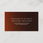 Bruin Sinaasappel Rood Monogram Uniek Visitekaartj Visitekaartje (Achterkant)