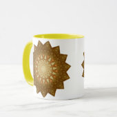 Bruin Sinaasappel Star Mandala Mok (Voorkant links)