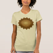 Bruin Sinaasappel Star Mandala T-shirt (Voorkant)