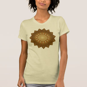 Bruin Sinaasappel Star Mandala T-shirt