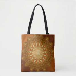 Bruin Sinaasappel Star Mandala Tote Bag