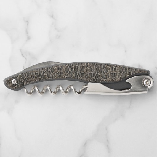 bruin SNAKE-HUIDpatroon | Kurkentrekker (Achterkant)