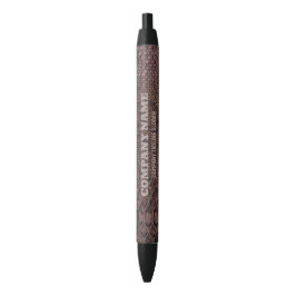 Bruin snakeskin Print zwarte inkt pen