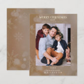 Bruin Snowflake Kerstmis Moderne Aangepaste foto (Voorkant / Achterkant)