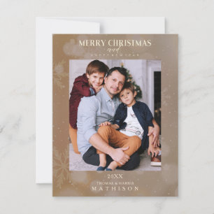 Bruin Snowflake Kerstmis Moderne Aangepaste foto