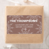 Bruin Snowflakes vakantielabel Etiket (Insitu)