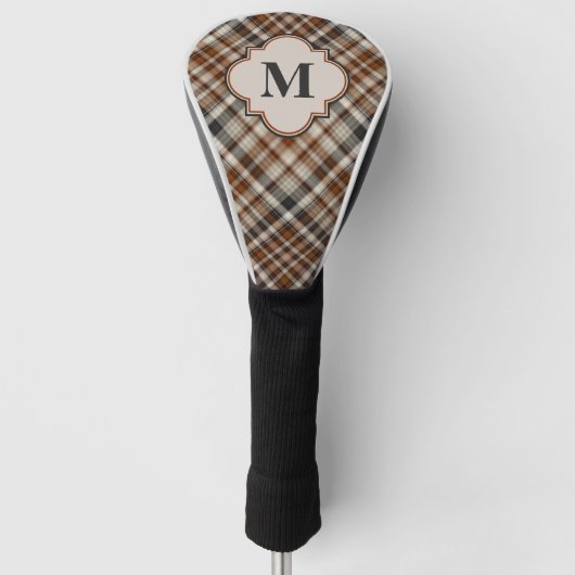 Bruin spelmonogram golfheadcover (Voorkant)