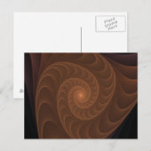 Bruin Spiral Fractal Briefkaart (Voorkant / Achterkant)